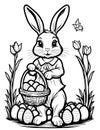 Egg-citing Easter Bunny Adventure: Coloring Page Joy