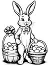 Egg-citing Easter Bunny Adventure: Coloring Page Joy