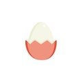 Egg with cracked egg shell flat icon Royalty Free Stock Photo