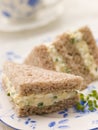 Egg and Cress Sandwich on Brown Bread Royalty Free Stock Photo
