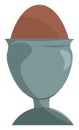 Egg in a egg holder vector or color illustration Royalty Free Stock Photo