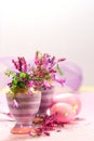 Egg cups with flower decorations