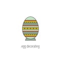 Egg decorating line icon