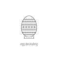 Egg decorating line icon
