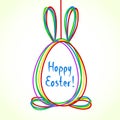 Egg doodle background. Happy Ester greeting card. Cute hand draw