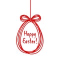 Egg doodle background. Happy Ester greeting card. Cute hand draw