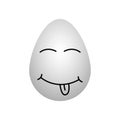 Egg with a drawing of a face showing smile
