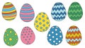 Decorative Handdrawn Easter Egg with Stripes and Dots Pattern Illustration Royalty Free Stock Photo