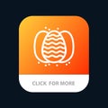 Egg, Easter, Rabbit, Nature Mobile App Button. Android and IOS Line Version Royalty Free Stock Photo