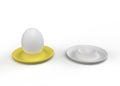 Egg and eggcup front Royalty Free Stock Photo
