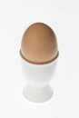 Egg in eggcup white background Royalty Free Stock Photo