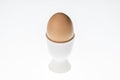 Egg in eggcup white background Royalty Free Stock Photo