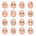 Egg emoticon - face action cartoon cute to draw the line Royalty Free Stock Photo