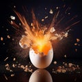 Egg exploding. Royalty Free Stock Photo