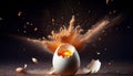 Egg exploding. Royalty Free Stock Photo