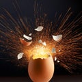 Egg exploding. Royalty Free Stock Photo