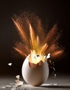 Egg exploding. Royalty Free Stock Photo