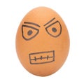 egg face angry man concept isolated on white background