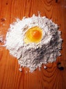 Egg with flour Royalty Free Stock Photo