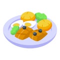 Egg food snack icon isometric vector. Portugal cuisine