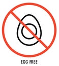 Egg Free icon. Food intolerance symbols. Allergy, healthy food, diet. Vector illustration.