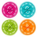 Egg free, Nut free, Transfat free and Soy free Badges