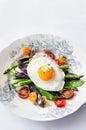 Egg on fresh healthy vegetables light meal option