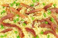 Egg fried rice with pork background Royalty Free Stock Photo