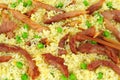Egg fried rice with pork background Royalty Free Stock Photo