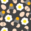 Egg and fried egg Seamless pattern for wrapping paper gift, back