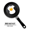 Egg in a frying pan a breakfast 3D fried eggs