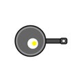 Egg frying pan icon. illustration of cooking Royalty Free Stock Photo