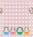 Egg fun face face frame seamless pattern Royalty Free Stock Photo