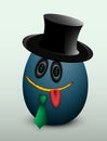 Egg gentleman in the hat.