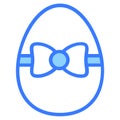 egg, gift, bow Blue Outline Simple Icon Royalty Free Stock Photo