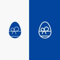 Egg, Gift, Spring, Eat Line and Glyph Solid icon Blue banner Line and Glyph Solid icon Blue banner