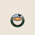 Egg Hatching Chick Flat Design Royalty Free Stock Photo