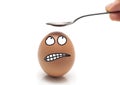 Egg head with scared expression Royalty Free Stock Photo