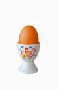 Egg in egg holder isolated on white background, Easter Royalty Free Stock Photo