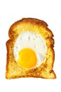 Egg in a hole fried sandwich breakfast isolated