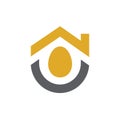 Egg house logo design template elements, home shaped egg icon, simple vector illustration