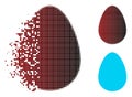 Destructed Pixel Halftone Egg Icon Royalty Free Stock Photo