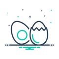 Mix icon for Egg, half and cooked Royalty Free Stock Photo