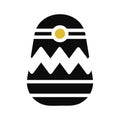 Egg icon solid grey orange colour easter symbol illustration