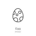 egg icon vector from dinosaur collection. Thin line egg outline icon vector illustration. Outline, thin line egg icon for website Royalty Free Stock Photo