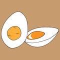 Egg icon. Vector illustration of boiled egg. Hand drawn half boiled egg. Royalty Free Stock Photo