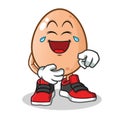 Egg laughing loudly mascot vector cartoon illustration