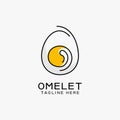 Egg line art logo design Royalty Free Stock Photo