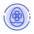 Egg, Love, Heart, Easter Blue Dotted Line Line Icon