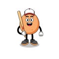 egg mascot cartoon as a baseball player Royalty Free Stock Photo